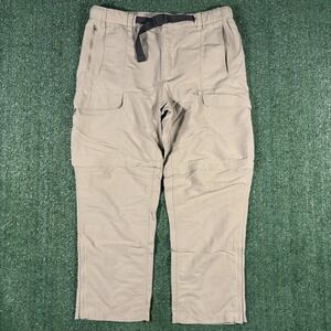 The North Face Mens Reversible Pants To Shorts Belted Hiking Outdoor Beige XL